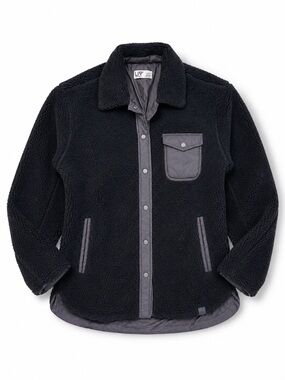LIV Outdoor Black Teddy Sherpa Snap Front Shacket Jacket size small